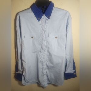 Escada Top Women 36 Gold Button Old Money Classy Preppy